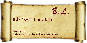 Bökfi Loretta névjegykártya